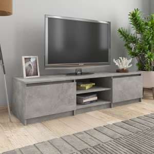 Saraid Wooden TV Stand With 2 Doors In Concrete Effect - UK