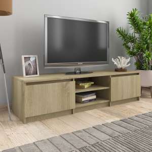 Saraid Wooden TV Stand With 2 Doors In Sonoma Oak - UK