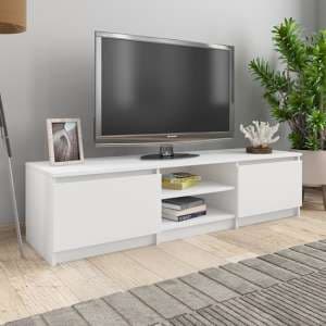 Saraid Wooden TV Stand With 2 Doors In White - UK