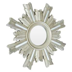 Saran Art Deco Design Wall Bedroom Mirror In Silver Frame