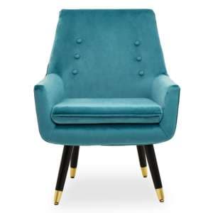 Sari Velvet Upholstered Armchair In Green - UK