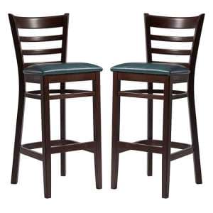 Sarnia Lascari Vintage Teal Faux Leather Bar Chairs In Pair - UK