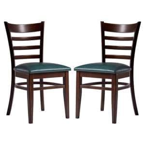 Sarnia Lascari Vintage Teal Faux Leather Dining Chairs In Pair - UK