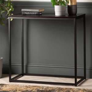 Sarnia Wooden Console Table In Matte Black - UK