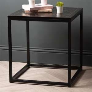 Sarnia Wooden End Table In Matte Black