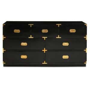 Sartor Wooden Chest Of 7 Drawers In Black And Gold - UK