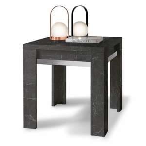 Sarver High Gloss Lamp Table Square In Black - UK