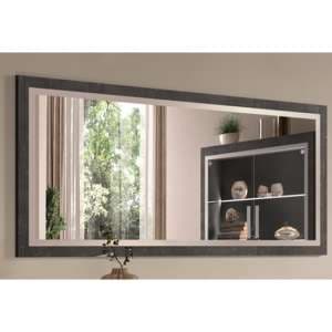 Sarver Wall Mirror Large In Black High Gloss Frame - UK