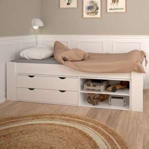 Satria Kids Wooden Single Bed With Storage Guest Bed In Brown - UK