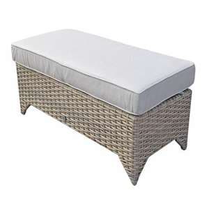 Savvy Weave Ottoman Bench With Seat Cushion In Natural