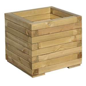 Sawrey Square Wooden Patio Planter In Natural Timber - UK