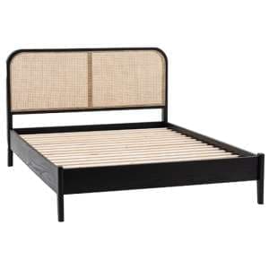 Scalar Wooden Double Bed In Black And Natural