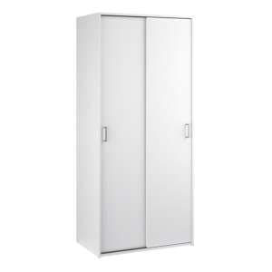 Scalia Wooden Wardrobe With 2 Sliding Doors In White - UK