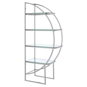Sceptrum Right Side 4 Tier Glass Shelving Unit With Steel Frame