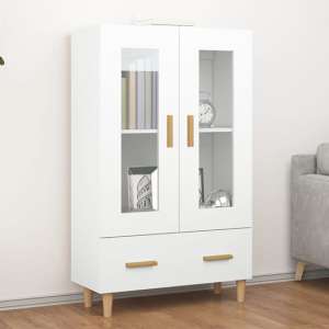 Scipo Wooden Highboard With 2 Doors 1 Drawers In White