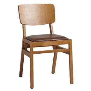 Scolby Wooden Dining Chair In Vintage Brown