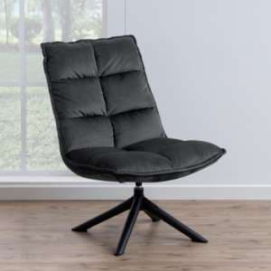 Scranton Fabric Upholstered Lounge Chair In Dark Grey