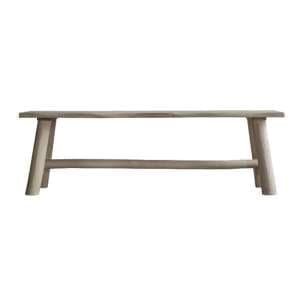 Searcy Large Wooden Dining Bench In Rustic Natural - UK