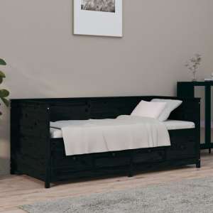 Seath Pine Wood Single Day Bed In Black
