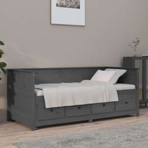Seath Pine Wood Single Day Bed In Grey