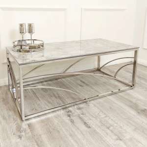 Seattle Sintered Stone Top Coffee Table In Stomach Ash Grey - UK