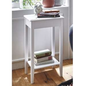 Selma Wooden Side Table In White