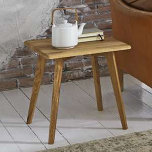 Selma Square Solid Wooden Side Table In Oak - UK