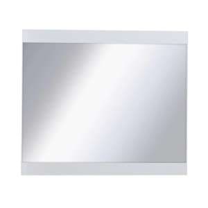 Senoia Wall Mirror In White High Gloss Wooden Frame - UK
