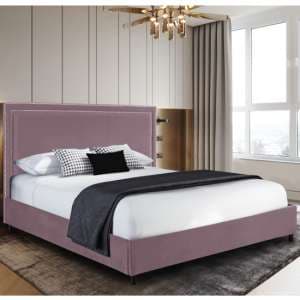 Sensio Plush Velvet Double Bed In Pink - UK