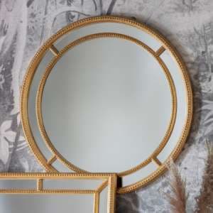 Sentara Round Wall Mirror In Gold Frame - UK