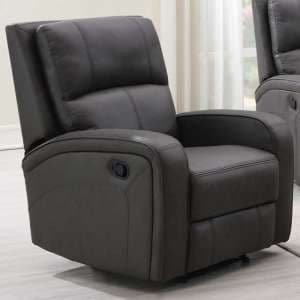 Seoul Manual Recliner Fabric 1 Seater Sofa In Grey - UK