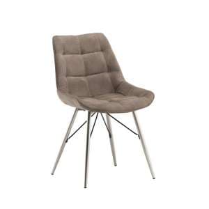 Serbia Fabric Dining Chair In Taupe - UK