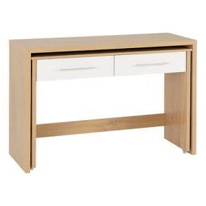 Samaira Slider Desk In White Gloss With 2 Drawers - UK