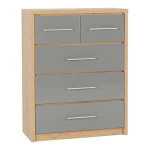 Samaira Wooden Large Chest OF Drawers In Grey High Gloss