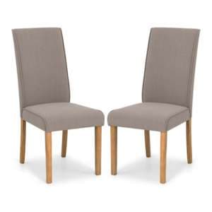 Sabella Taupe Linen Fabric Dining Chair In Pair - UK