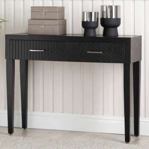 Sewell Wooden Console Table With 2 Drawers In Black - UK