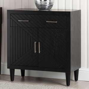 Sewell Wooden Sideboard With 2 Doors 1 Drawer In Black - UK