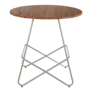 Pherkad Wooden Round Dining Table With Metallic Grey Legs    - UK