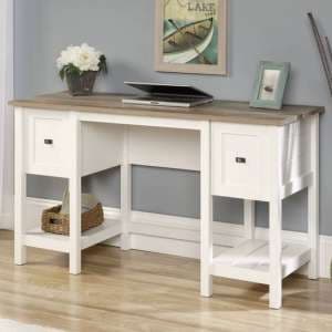 Shaker Style Wooden Computer Desk In Soft White - UK