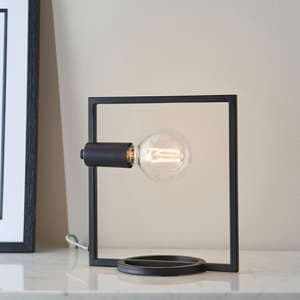 Shape Metal Rectangle Table Lamp In Matt Black - UK