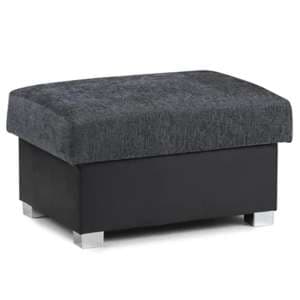Sharon Fabric Foot Stool In Black And Grey - UK