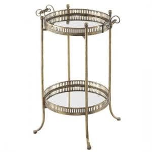 Sherin Mirrored Side Table And Serving Tray In Metal
