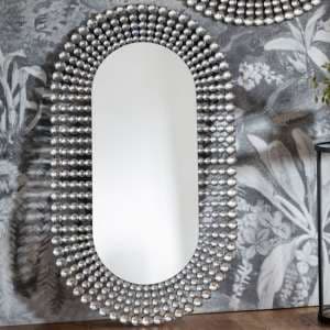 Sherrington Oval Wall Mirror In Silver Frame - UK