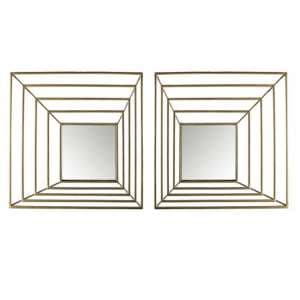Shift Set Of 2 Wall Bedroom Mirror In Gold Frame - UK