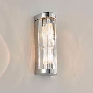 Shimmer 2 Lights Clear Crystals Wall Light In Chrome - UK