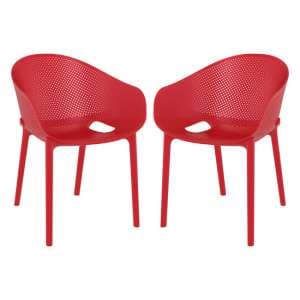 Shipley Outdoor Red Stacking Armchairs In Pair - UK