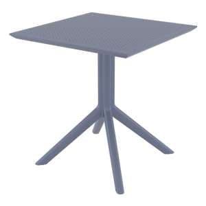 Shipley Outdoor Square 70cm Dining Table In Dark Grey - UK