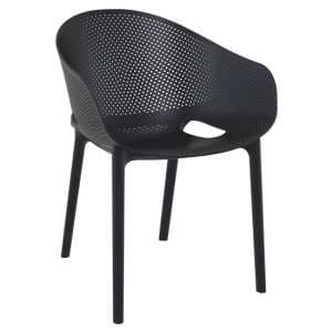 Shipley Outdoor Stacking Armchair In Black - UK