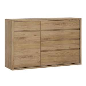 Sholka Wooden Sideboard In Oak With 1 Door And 5 Drawers - UK