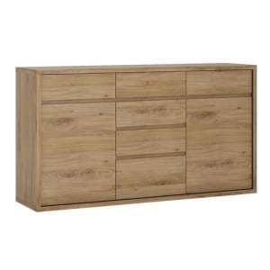 Sholka Wooden Wide Sideboard In Oak With 2 Doors And 6 Drawers - UK